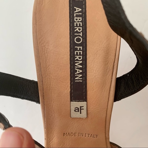 New ALBERTO FERMANI Strappy Block Heel Sandals Leather Tan Made In Italy - Picture 2 of 16